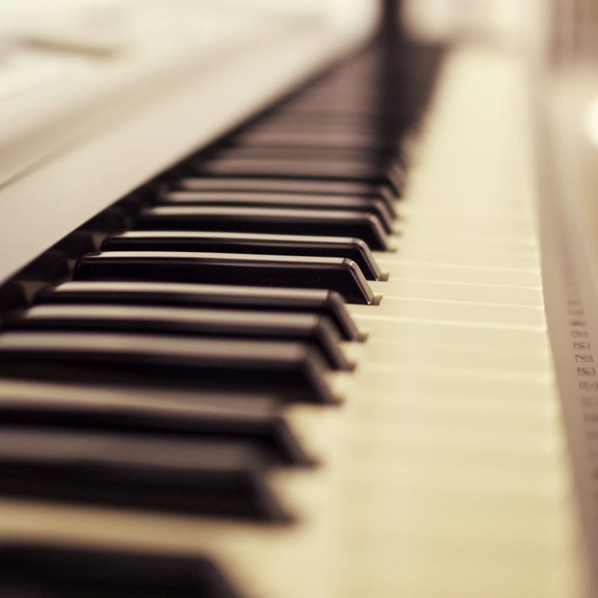 macro photo of piano keys